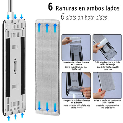 Set de Mopa Plana JOYBOS con Cubeta Escurridora - Limpieza Húmeda y Seca para Todo Tipo de Suelos