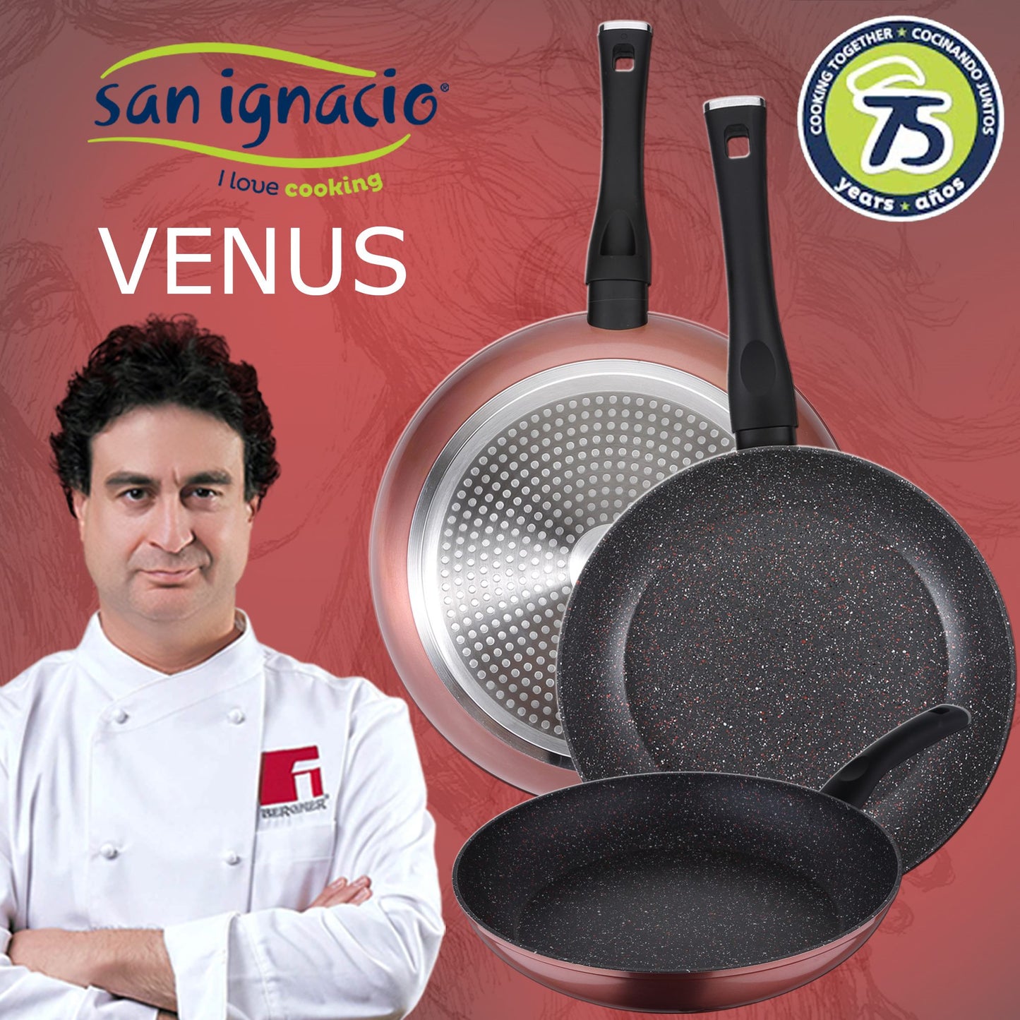 Pack de 3 Sartenes y Batería de Cocina San Ignacio Cassel - Aluminio Forjado y Acero Inoxidable