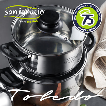 Pack de 3 Sartenes y Batería de Cocina San Ignacio Cassel - Aluminio Forjado y Acero Inoxidable